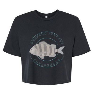 Sheepshead Fishing Fisherman Design Bella+Canvas Jersey Crop Tee