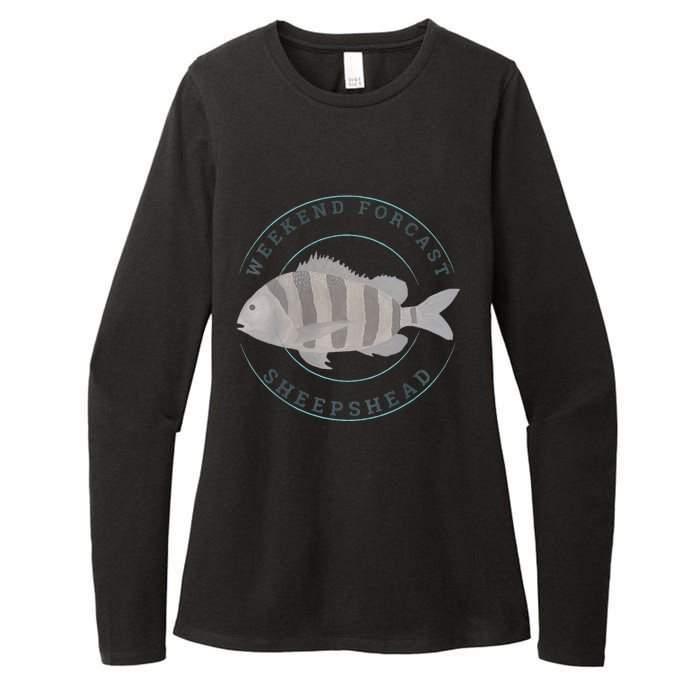 Sheepshead Fishing Fisherman Design Womens CVC Long Sleeve Shirt