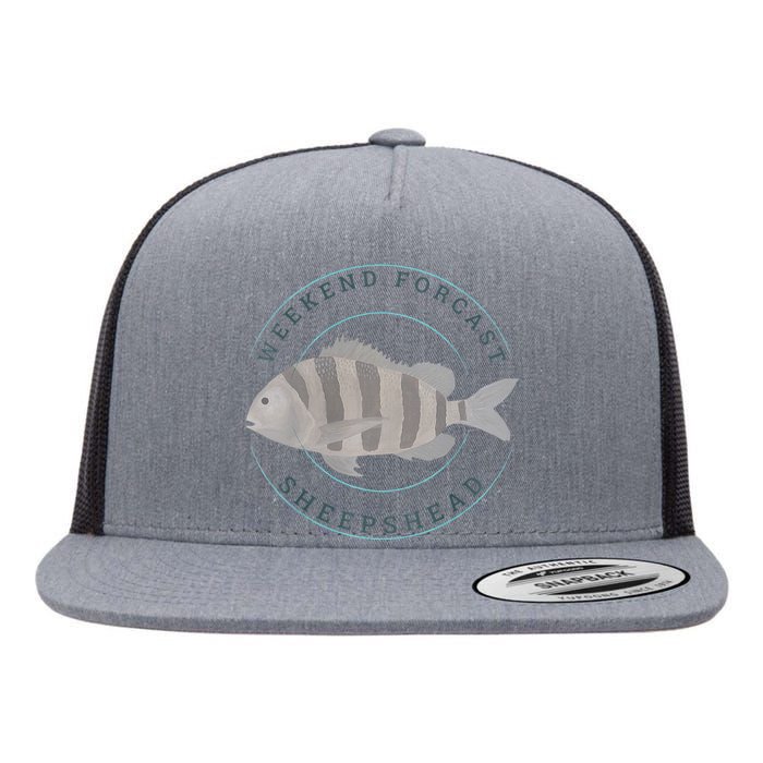 Sheepshead Fishing Fisherman Design Flat Bill Trucker Hat