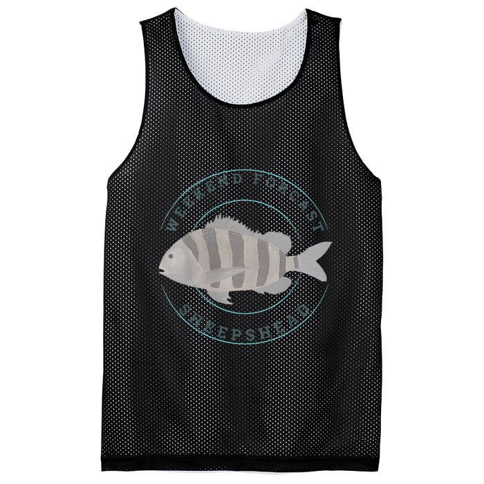 Sheepshead Fishing Fisherman Design Mesh Reversible Basketball Jersey Tank