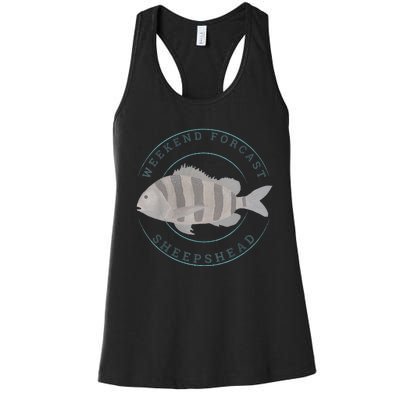 Sheepshead Fishing Fisherman Design Women's Racerback Tank