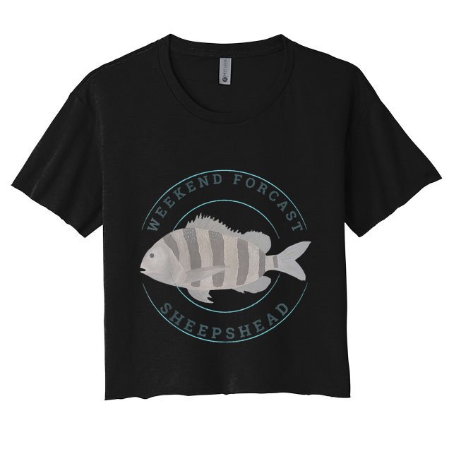 Sheepshead Fishing Fisherman Design Crop Top