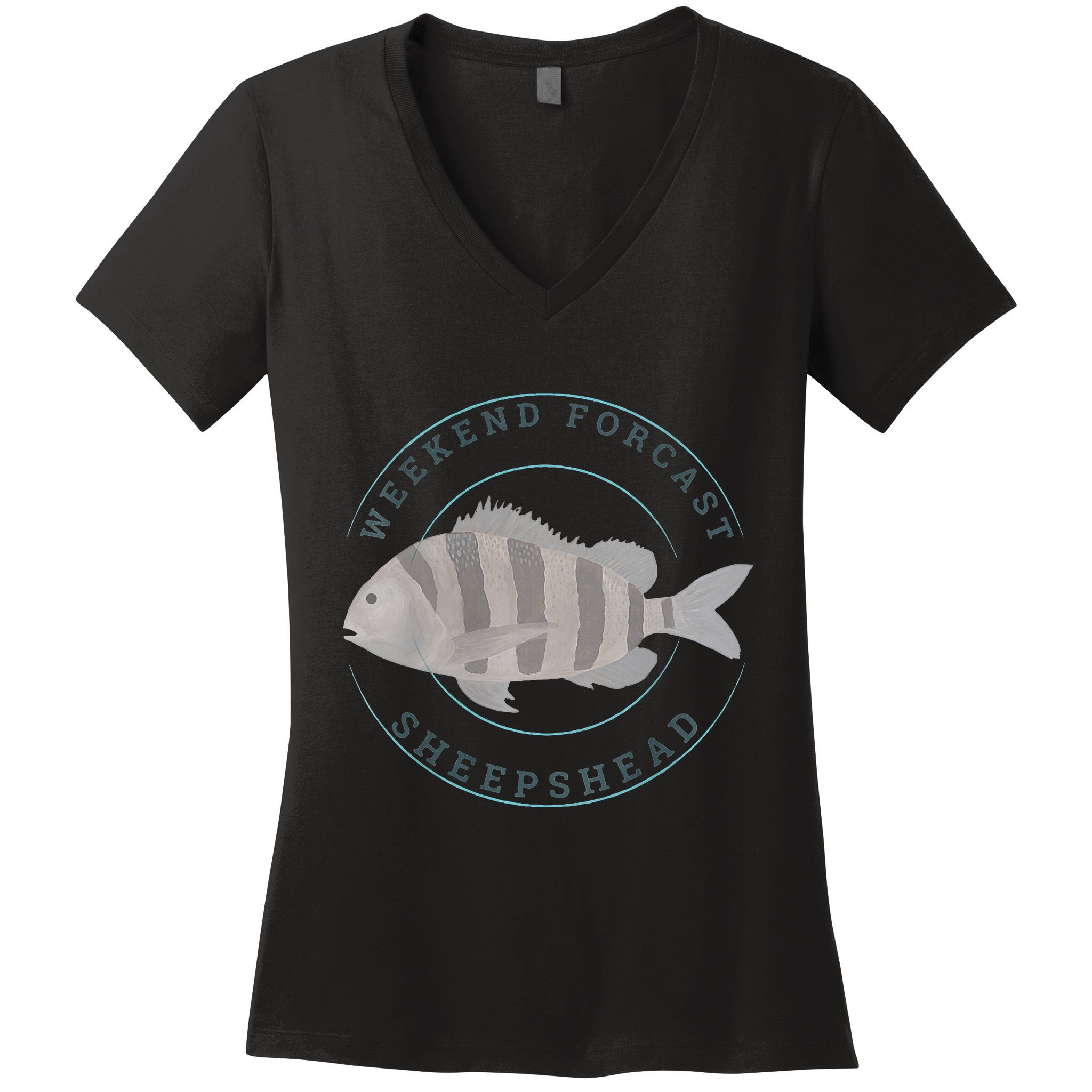 Sheepshead Fishing Fisherman Design Women's V-Neck T-Shirt