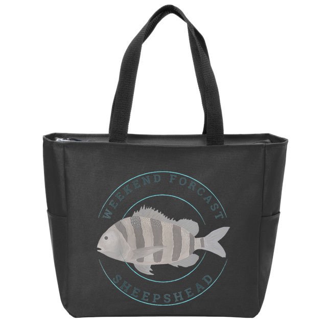 Sheepshead Fishing Fisherman Design Zip Tote Bag