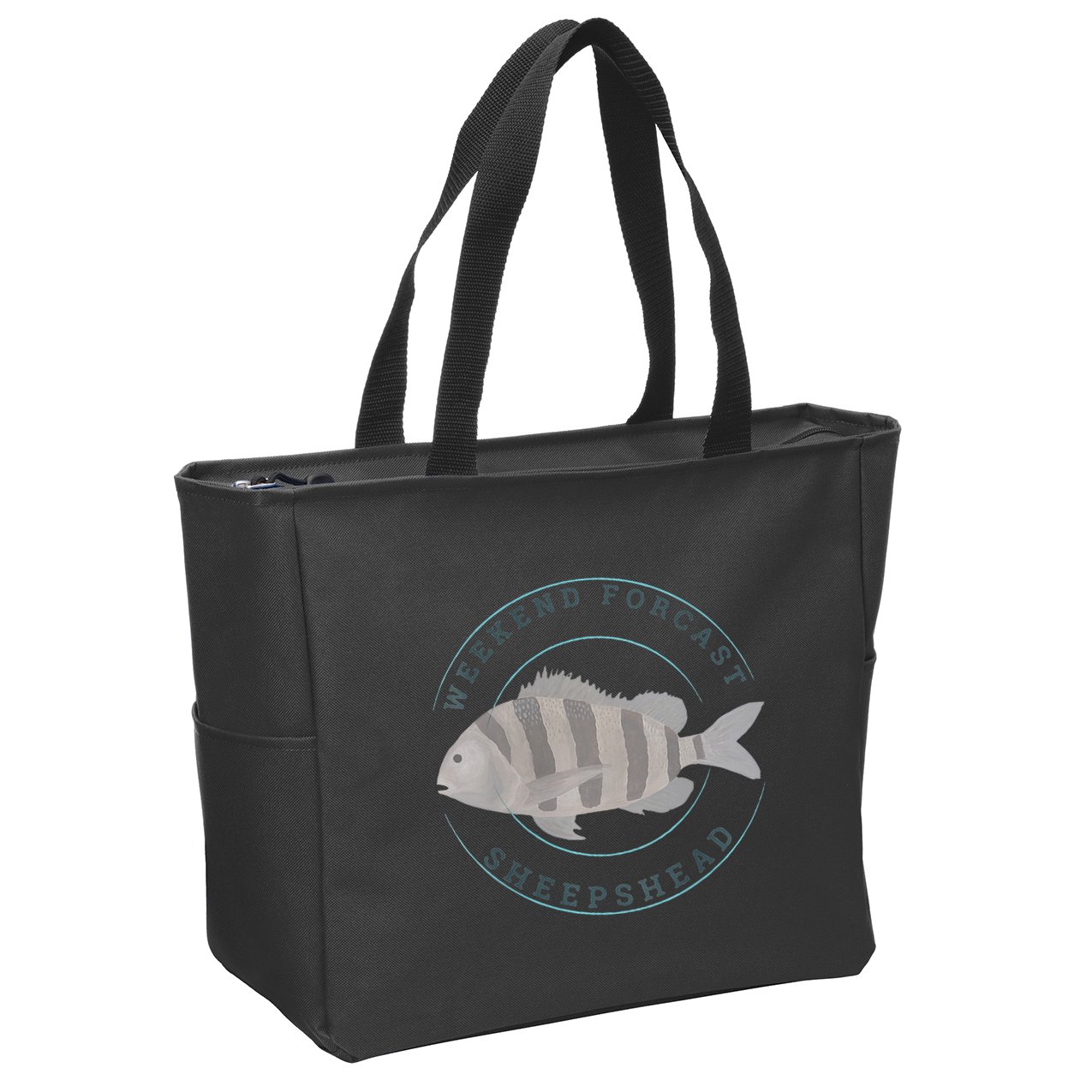 Sheepshead Fishing Fisherman Design Zip Tote Bag