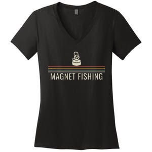 Search For Ferromagnetic Objects Magnet Fishing For Women's V-Neck T-Shirt