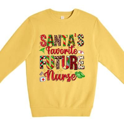 SantaS Favorite Future Nurse Buffalo Plaid Christmas Gift Premium Crewneck Sweatshirt