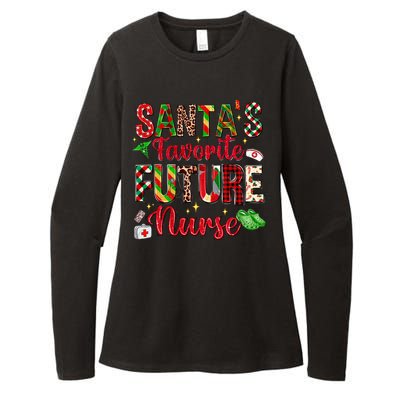 SantaS Favorite Future Nurse Buffalo Plaid Christmas Gift Womens CVC Long Sleeve Shirt