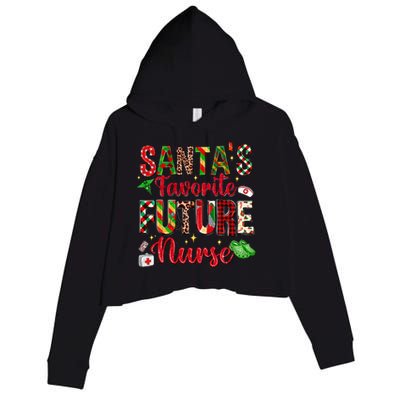 SantaS Favorite Future Nurse Buffalo Plaid Christmas Gift Crop Fleece Hoodie