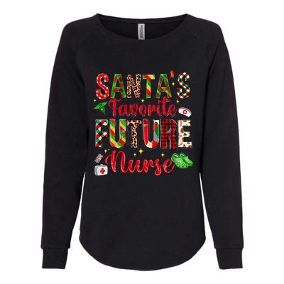 SantaS Favorite Future Nurse Buffalo Plaid Christmas Gift Womens California Wash Sweatshirt