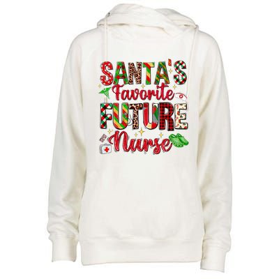 SantaS Favorite Future Nurse Buffalo Plaid Christmas Gift Womens Funnel Neck Pullover Hood