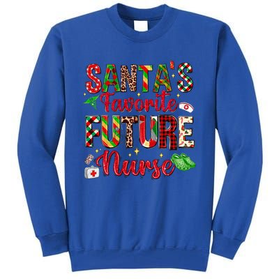 SantaS Favorite Future Nurse Buffalo Plaid Christmas Gift Tall Sweatshirt