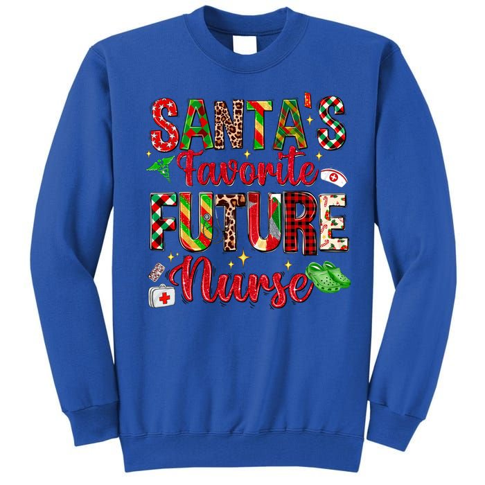 SantaS Favorite Future Nurse Buffalo Plaid Christmas Gift Tall Sweatshirt