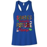 SantaS Favorite Future Nurse Buffalo Plaid Christmas Gift Women's Racerback Tank