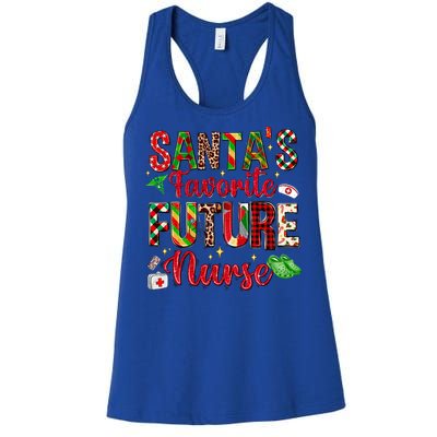 SantaS Favorite Future Nurse Buffalo Plaid Christmas Gift Women's Racerback Tank