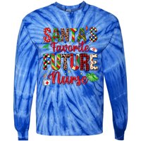 SantaS Favorite Future Nurse Buffalo Plaid Christmas Gift Tie-Dye Long Sleeve Shirt