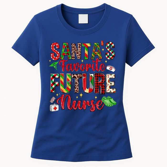 SantaS Favorite Future Nurse Buffalo Plaid Christmas Gift Women's T-Shirt