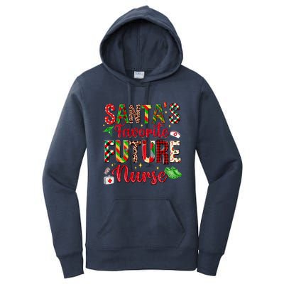 SantaS Favorite Future Nurse Buffalo Plaid Christmas Gift Women's Pullover Hoodie