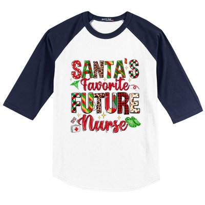 SantaS Favorite Future Nurse Buffalo Plaid Christmas Gift Baseball Sleeve Shirt