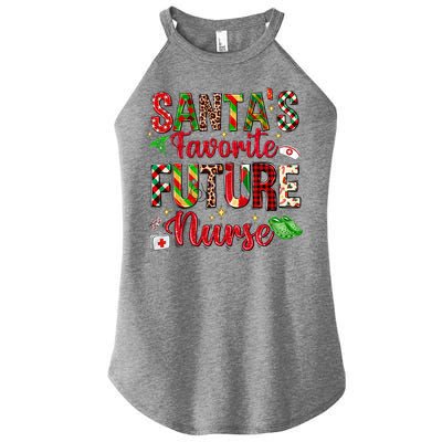 SantaS Favorite Future Nurse Buffalo Plaid Christmas Gift Women's Perfect Tri Rocker Tank