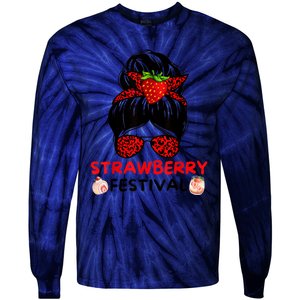 Strawberry Festival Fruit Lover Mom Girl Cute Gifts Tie-Dye Long Sleeve Shirt