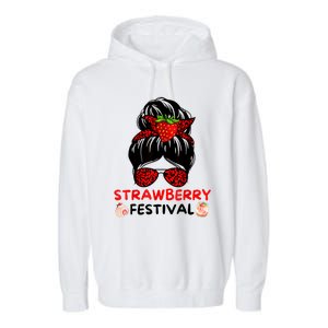 Strawberry Festival Fruit Lover Mom Girl Cute Gifts Garment-Dyed Fleece Hoodie