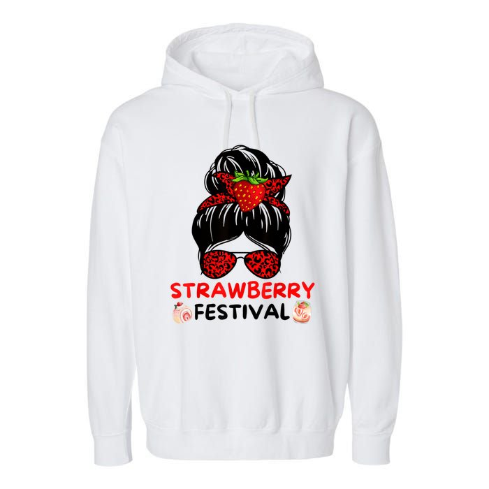 Strawberry Festival Fruit Lover Mom Girl Cute Gifts Garment-Dyed Fleece Hoodie