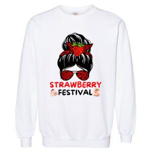 Strawberry Festival Fruit Lover Mom Girl Cute Gifts Garment-Dyed Sweatshirt