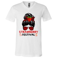 Strawberry Festival Fruit Lover Mom Girl Cute Gifts V-Neck T-Shirt