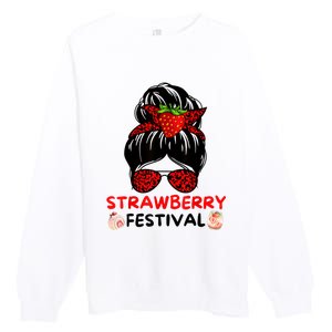 Strawberry Festival Fruit Lover Mom Girl Cute Gifts Premium Crewneck Sweatshirt