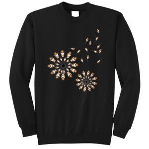 Sheltie Flower Fly Dandelion Funny Dog Lover For Mom Sweatshirt