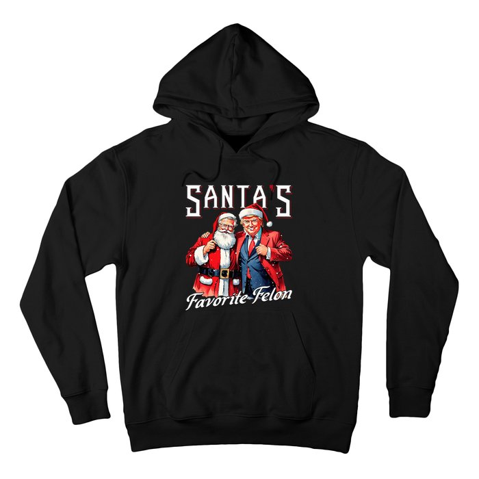 SantaS Favorite Felon Santa Claus Trump Christmas Pajamas Hoodie