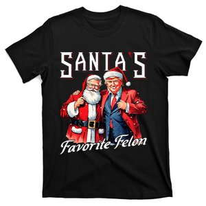 SantaS Favorite Felon Santa Claus Trump Christmas Pajamas T-Shirt