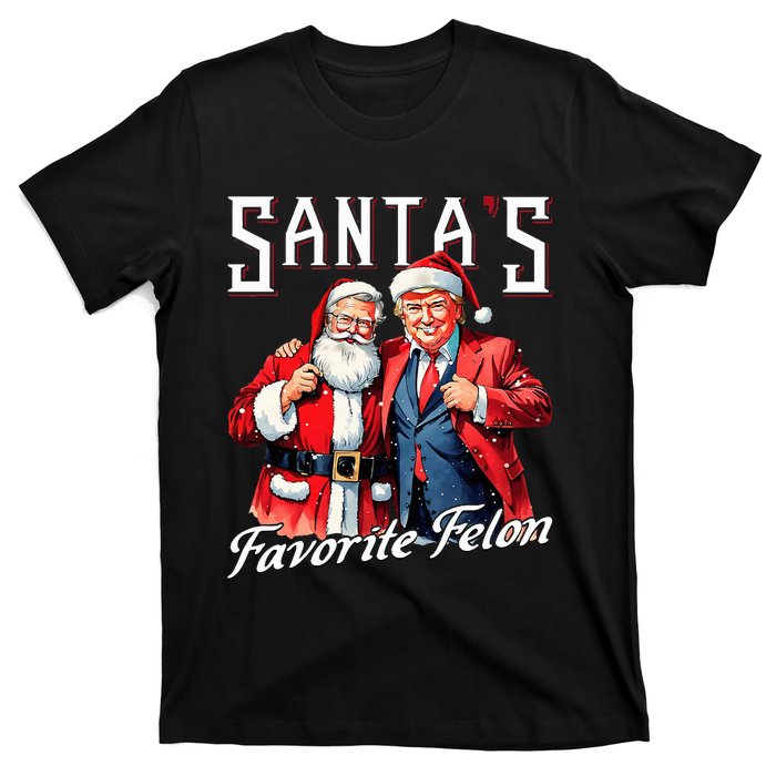 SantaS Favorite Felon Santa Claus Trump Christmas Pajamas T-Shirt