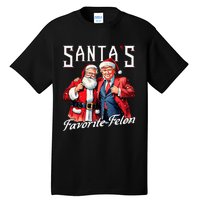 SantaS Favorite Felon Santa Claus Trump Christmas Pajamas Tall T-Shirt