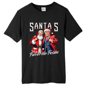 SantaS Favorite Felon Santa Claus Trump Christmas Pajamas Tall Fusion ChromaSoft Performance T-Shirt