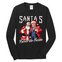 SantaS Favorite Felon Santa Claus Trump Christmas Pajamas Tall Long Sleeve T-Shirt