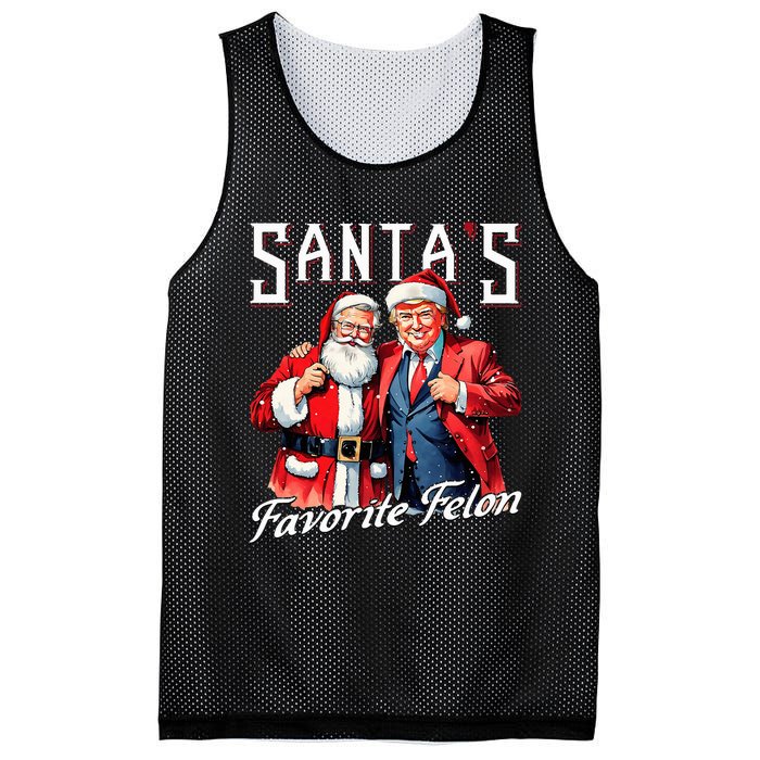 SantaS Favorite Felon Santa Claus Trump Christmas Pajamas Mesh Reversible Basketball Jersey Tank