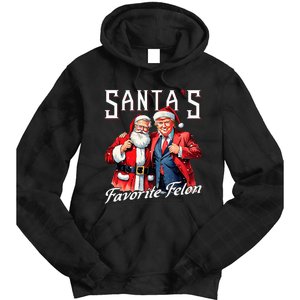 SantaS Favorite Felon Santa Claus Trump Christmas Pajamas Tie Dye Hoodie