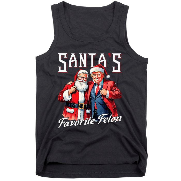 SantaS Favorite Felon Santa Claus Trump Christmas Pajamas Tank Top