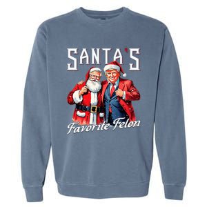 SantaS Favorite Felon Santa Claus Trump Christmas Pajamas Garment-Dyed Sweatshirt