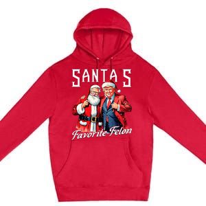 SantaS Favorite Felon Santa Claus Trump Christmas Pajamas Premium Pullover Hoodie