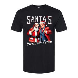 SantaS Favorite Felon Santa Claus Trump Christmas Pajamas Softstyle CVC T-Shirt