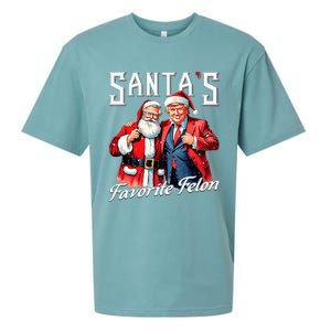 SantaS Favorite Felon Santa Claus Trump Christmas Pajamas Sueded Cloud Jersey T-Shirt