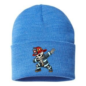 Skeleton Funny Fire Firefighter Dabbing Halloween Costume Meaningful Gift Sustainable Knit Beanie