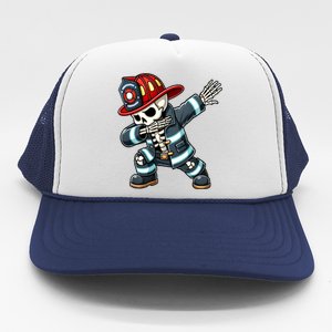 Skeleton Funny Fire Firefighter Dabbing Halloween Costume Meaningful Gift Trucker Hat