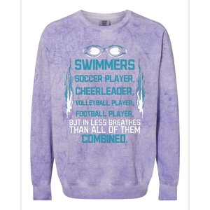 Swimming Facts Funny Water Sports for Swimmer Team Coach Colorblast Crewneck Sweatshirt