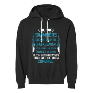 Swimming Facts Funny Water Sports for Swimmer Team Coach Garment-Dyed Fleece Hoodie