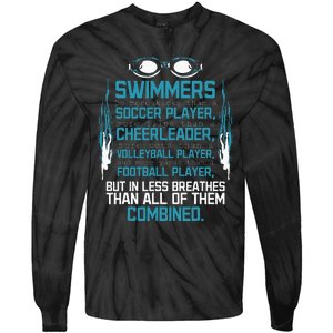 Swimming Facts Funny Water Sports for Swimmer Team Coach Tie-Dye Long Sleeve Shirt