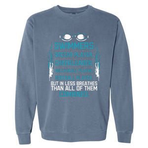 Swimming Facts Funny Water Sports for Swimmer Team Coach Garment-Dyed Sweatshirt